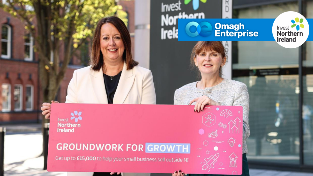 Economy Minister Dr Caoimhe Archibald is pictured with Alison Currie, Chief Development Officer at Invest NI as she announces the new Groundwork for Growth programme - a programme of support to help small businesses to grow by winning new sales in export markets.